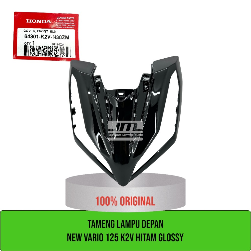 Cover tameng lampu depan new vario 125 K2V hitam glossy 64301-K2V-N30ZM
