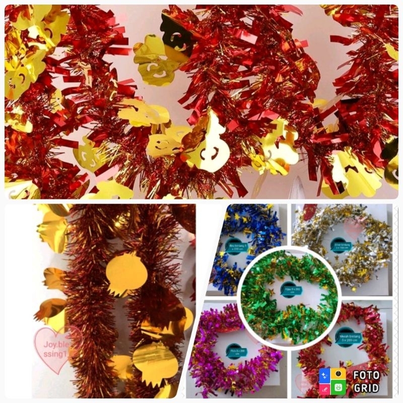 

SLINGER LAMPION SLINGER IMLEK/SLINGER RUMBAI BINTANG SLINGER HATI NATAL CHRISTMAS IDUL FITRI 5 X 200 CM