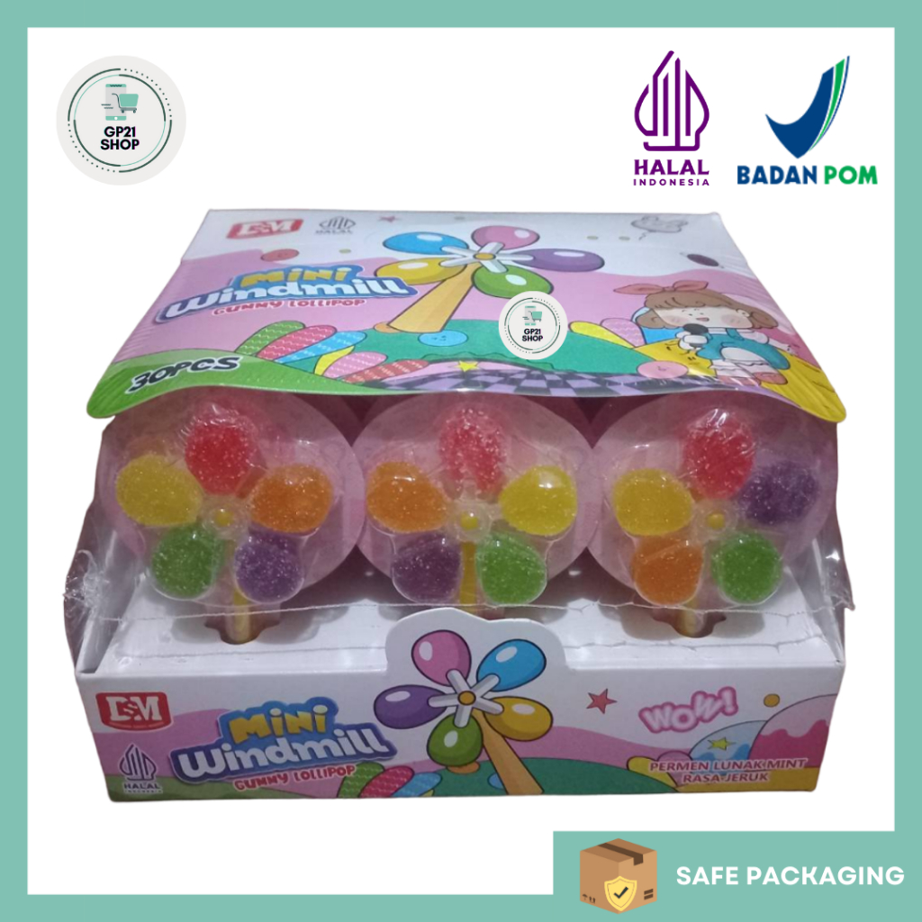 

DSM Mini Windmill Gummy Lollipop Isi 30 - Permen Lunak Kipas
