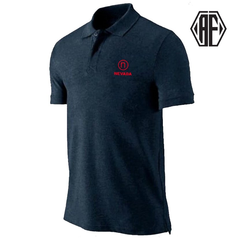 Kaos Kerah Logo Nevada 05 Motif Merah Terlaris Gaya Masa Kini Pria Dan Wanita