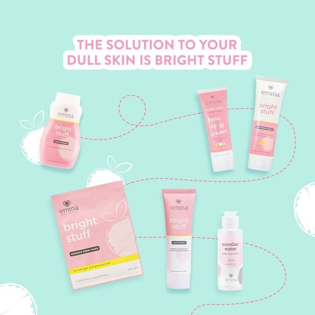 EMINA Bright Stuff Series | Facial Wash | Micellar Water | Toner | Moisturizer| Tone Up |Serum Wajah