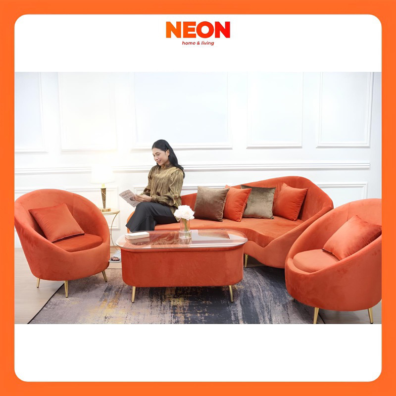 NEON Sofa Pandora | Set Sofa dan Meja Minimalis Mewah | Sofa Makassar