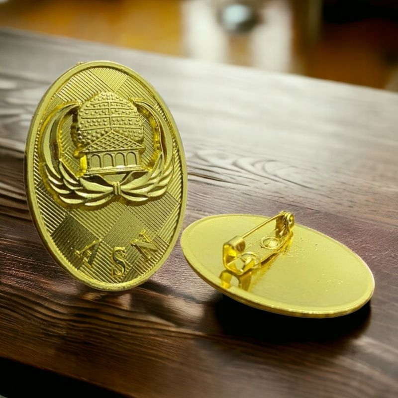 Pin korpri asn oval peniti - pin korpri oval motif catur