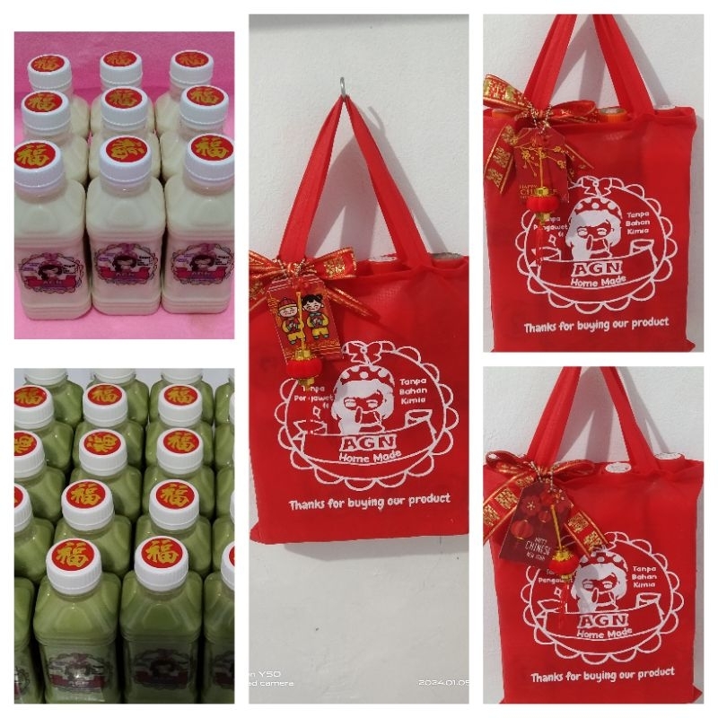 

Hampers Imlek (4btl susu kedelai + 4 btl sari kcg hijau)