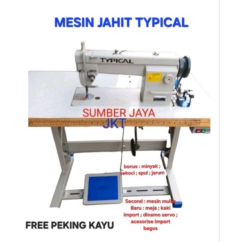 mesin jahit TYPICAL second/baru:kaki;meja;dinamo baru
