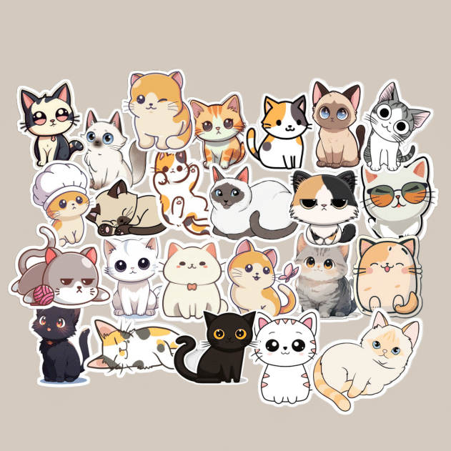 

STICKER PACK KUCING LUCU | STICKER KUCING | STICKER VINYL KOPER LAPTOP HELM