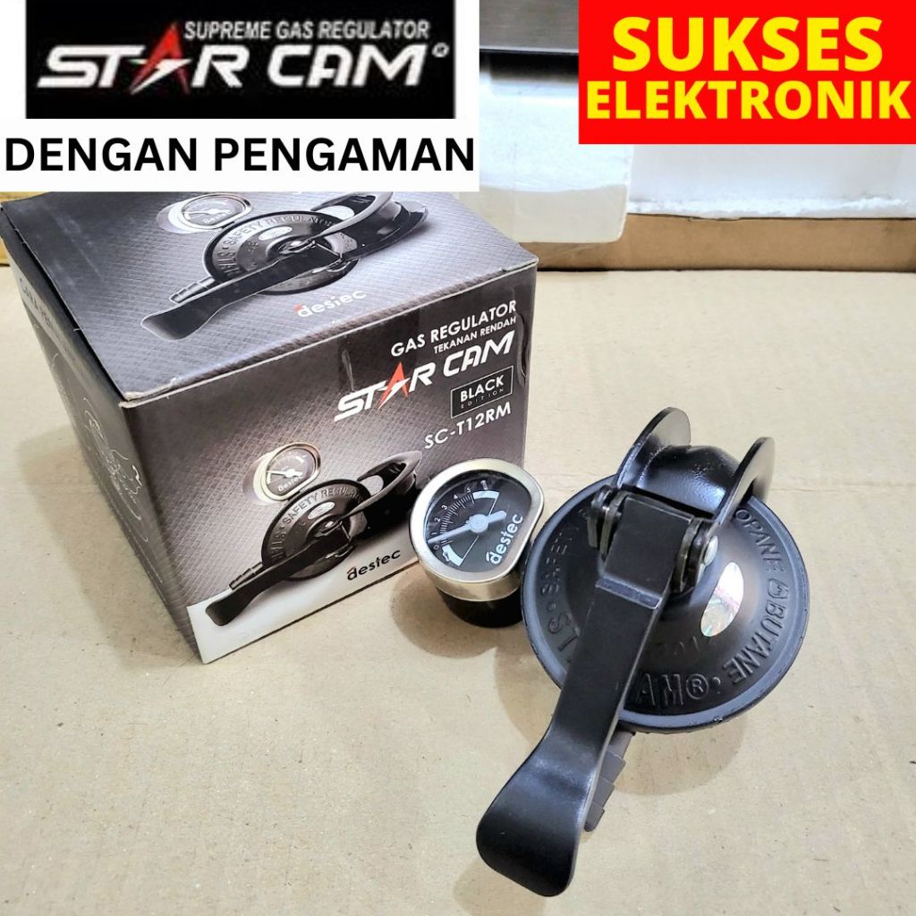 REGULATOR STARCAM METER/ REGULATOR GAS DENGAN PENGAMAN BESI / PENCAPIT