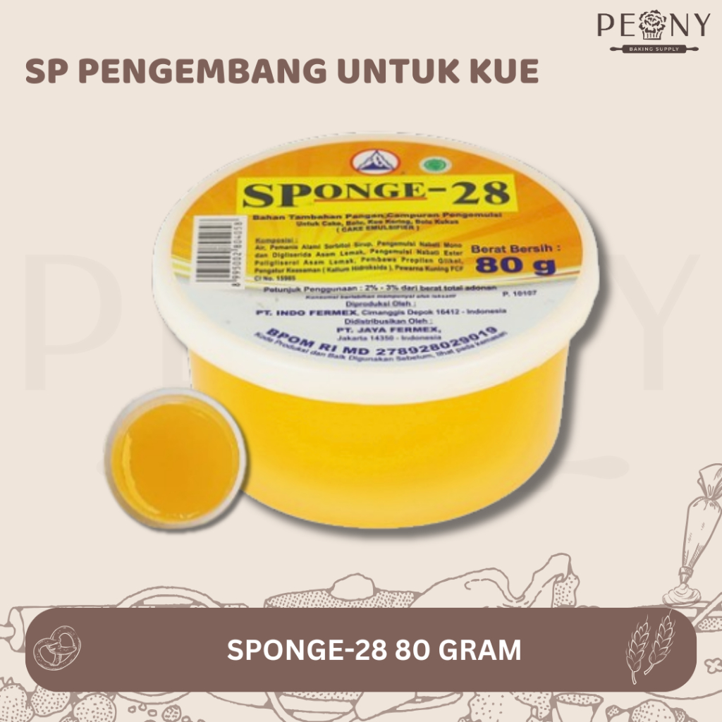 

SPONGE-28 80 GRAM / SP SPONGE / SP UNTUK KUE / PENGEMBANG ADONAN