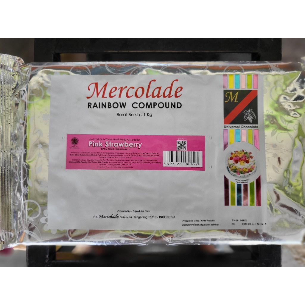 

Coklat Batang Mercolade Pink Strawberry, White, Melon dan Dark Coklat 1 kg
