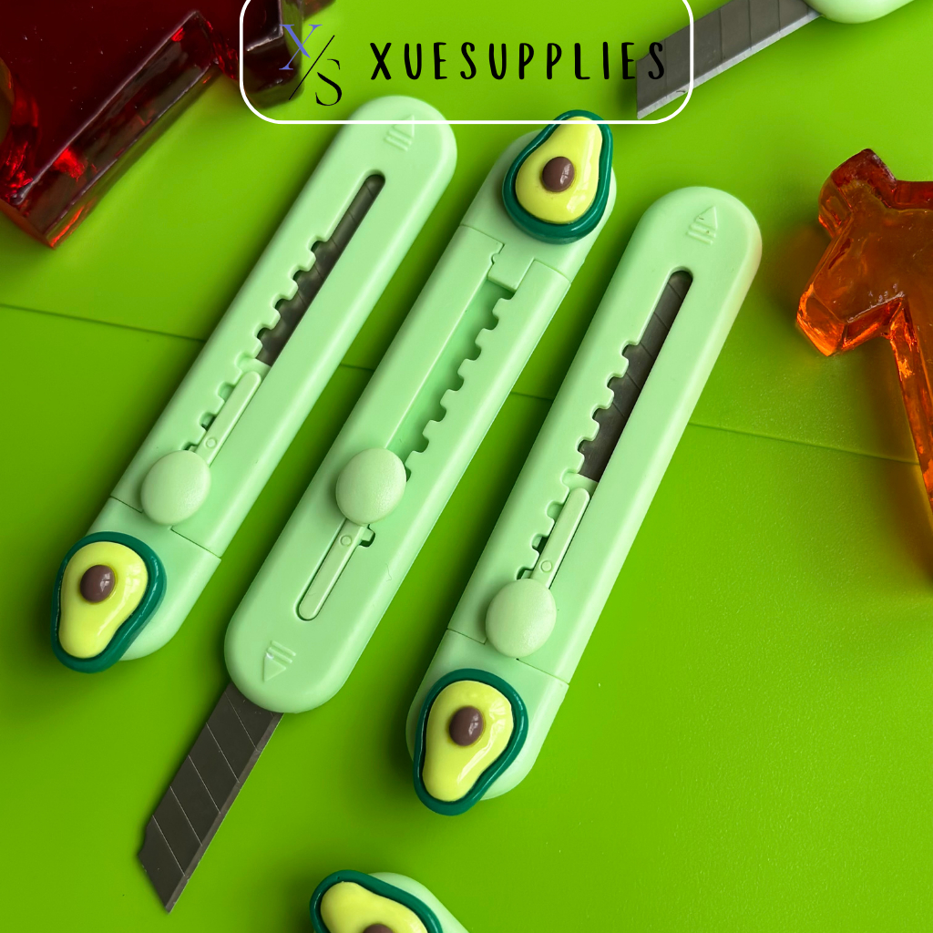 

Mini Cutter Aesthetic Lucu Portable Karakter Alpukat / Avocado Pemotong Kertas Paper Cut