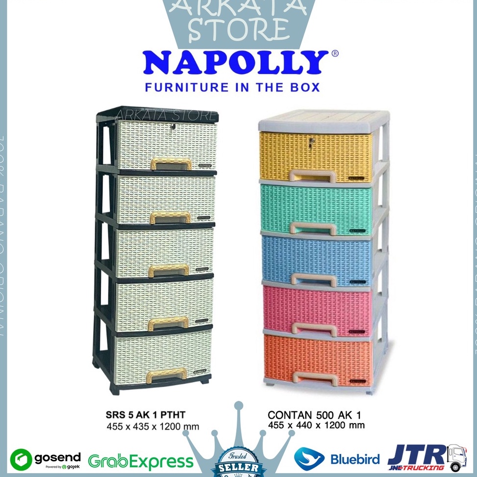 Top Produk RAK LACI CABINET NAPOLLY 4 susun 5 susun warna warni Contan BB 4 K1 FC RODA  SRS 5 AK1  B
