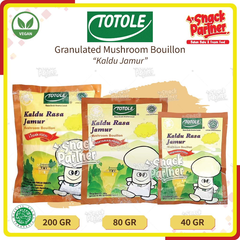 

TOTOLE KALDU JAMUR 40 / 80 / 200 GR - Bumbu Masak Vegan Food Rasa Mushroom 40GR 80GR 200GR