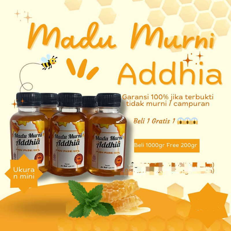 

MADU MURNI ADDHIA - 200g MADU ASLI TANPA CAMPURAN