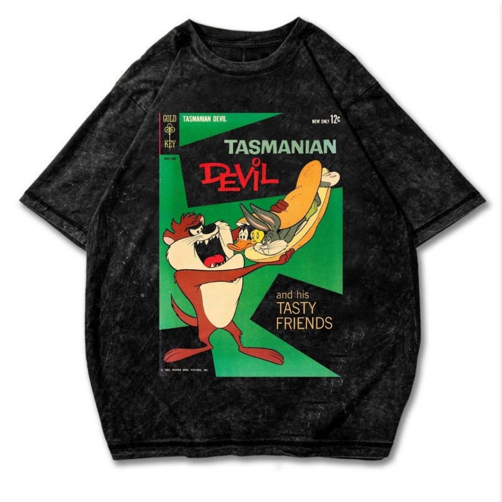 Gurls Area "Tazmania Devil" Oversized T-Shirt | Black | Kaos Oversize | Vintage | Atasan | COD