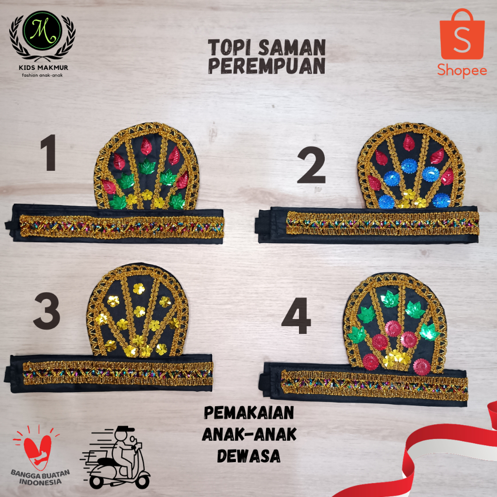 Topi Tari Saman Aceh / Topi Tari Aceh Anak Laki-Laki Perempuan topi tari adat aceh