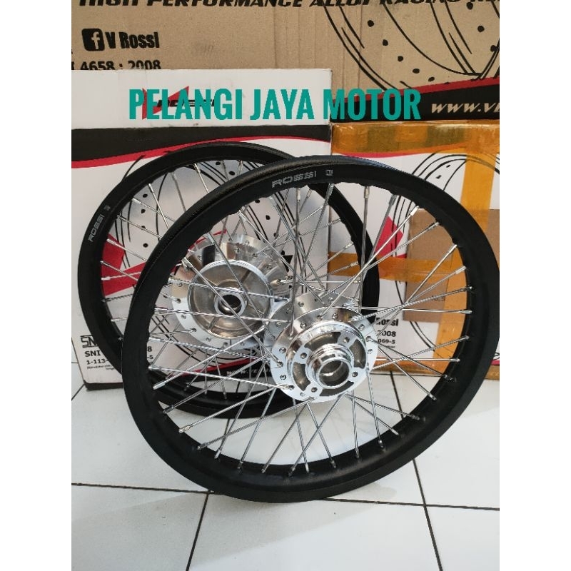 Pelek Velg Rossi Jari Ruji Motor - SupraX125 - Karisma - Paket Velg  Tromol Jari  Komplit Free Rakit
