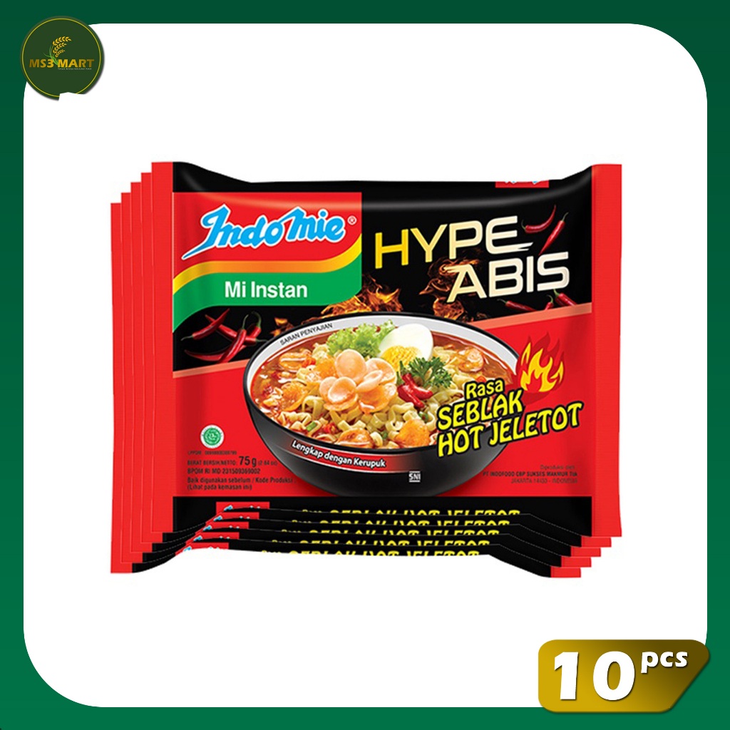 

Indomie HypeAbis Rasa Seblak Hot Jeletot 10 Pcs 85 Gram | MS3 Mart