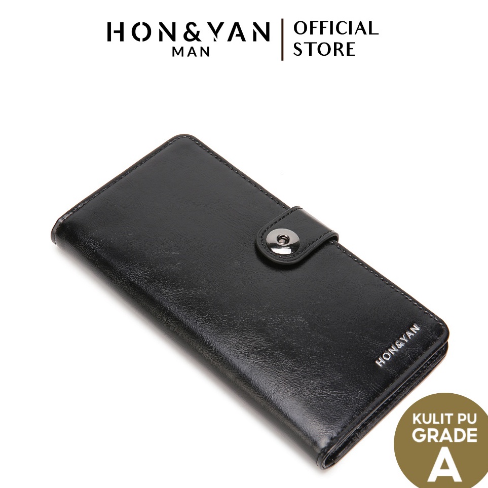Ready Terheboh  HONYAN Dompet Pria Panjang Import Bahan Kulit PU Premium Magnet Original  Oscar Long