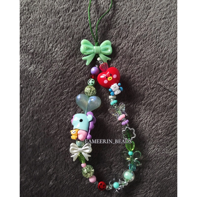 phone strap BT21 Resin strap phone BTS gantungankunci manik mote aksesoris beads