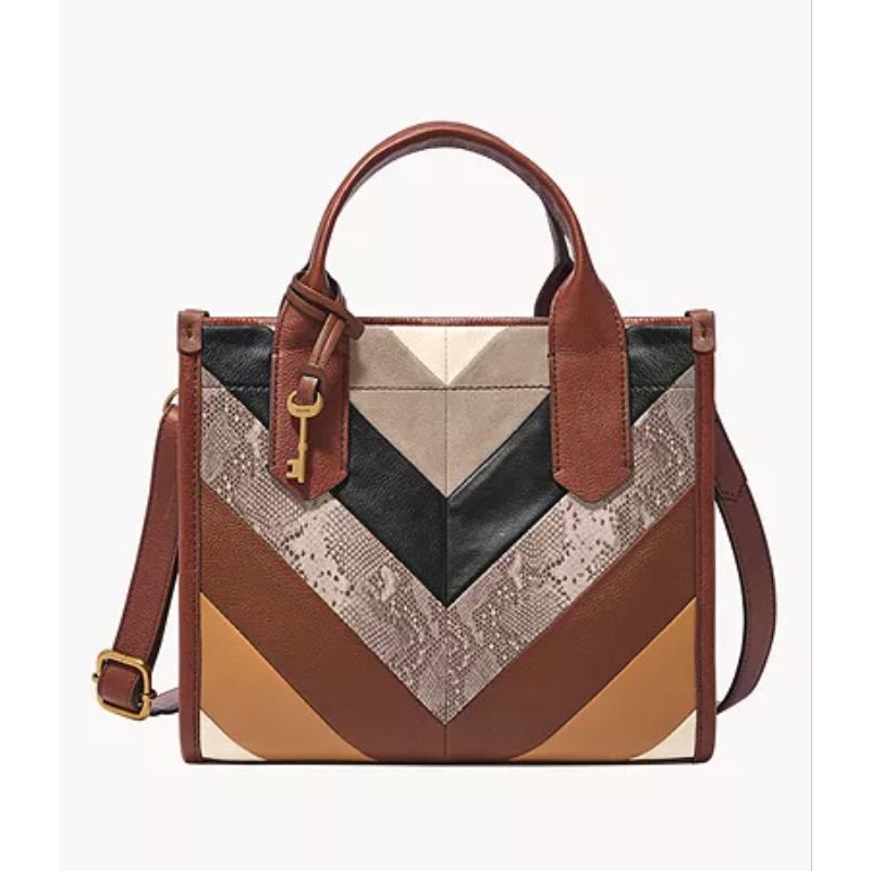 Kyler Satchel Medium Chevron Patchwork