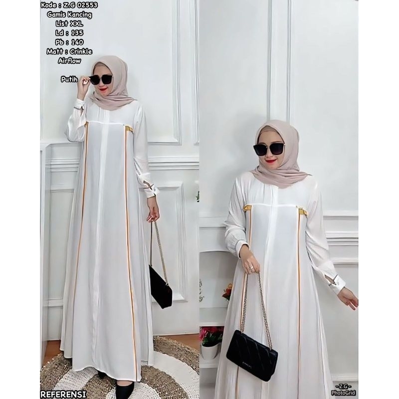 Gamis Jumbo Hitam Putih Ld 130