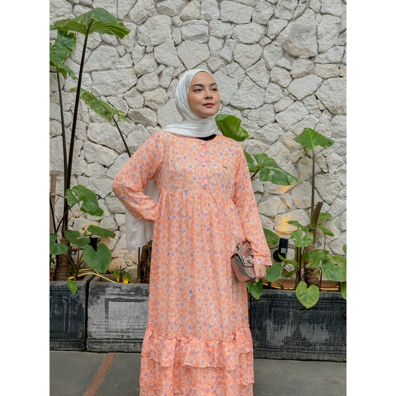 Yoya – Nabila Dress – Gamis Wanita Full Furing Elegan