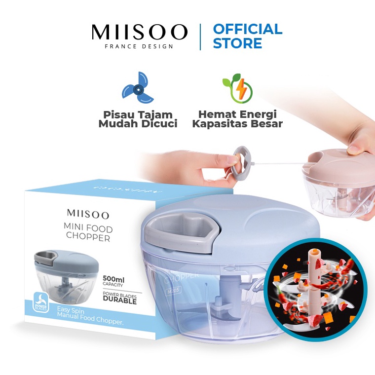 Qys MIISOO Alat Cincang Hand Pulled Kitchen Grinder Mini Food Chopper Blender
