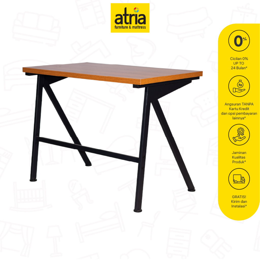 Atria Meja Komputer Noah Walnut 100x60x75cm