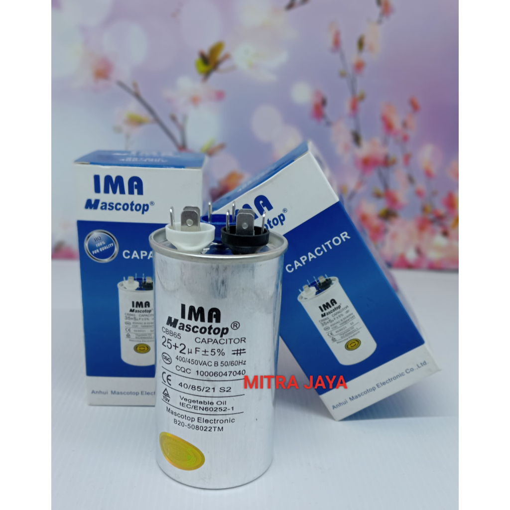 Kapasitor AC 25 + 2UF IMA Mscotop / Capacitor AC