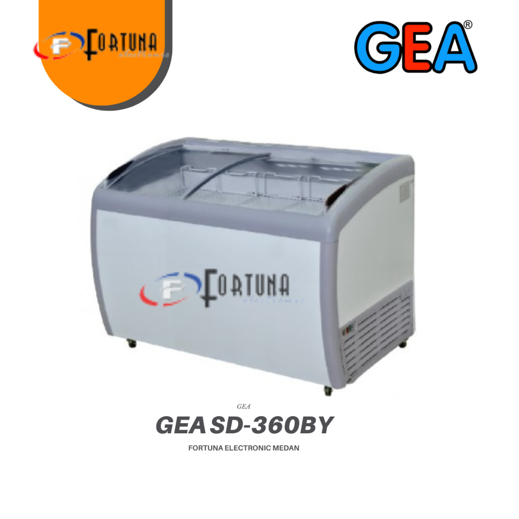 GEA SLIDING CURVE GLASS FREEZER SD360BY CHEST FREEZER 360 LITER MEDAN