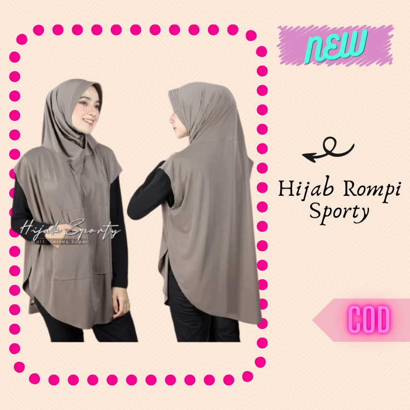 HIJAB JILBAB SPORT JERSEY PANJANG MENUTUP DADA