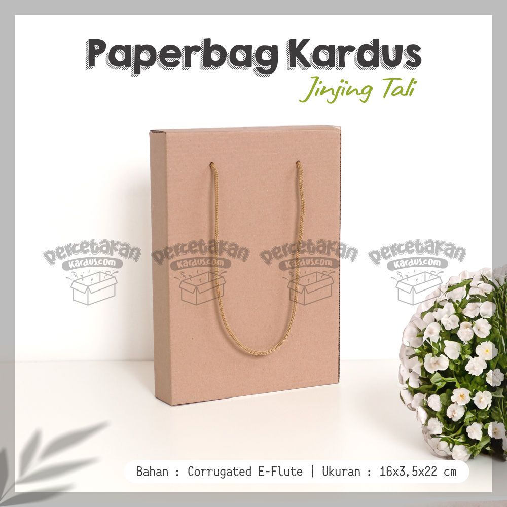 

Paperbag Kardus E FLUTE tali | Uk 16x3.5x22 cm | Box Hampers | Box jinjing | Gable Box | Goodie Bag Kertas