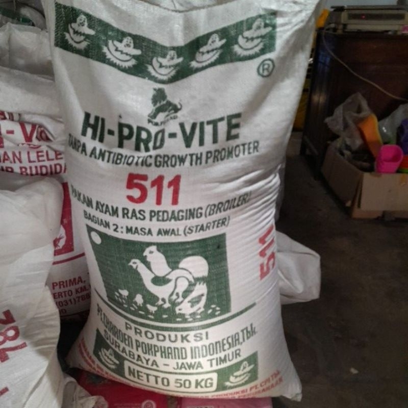 voer ayam 511 hi pro vite pakan anak ayam pedaging pakan ayam kampung