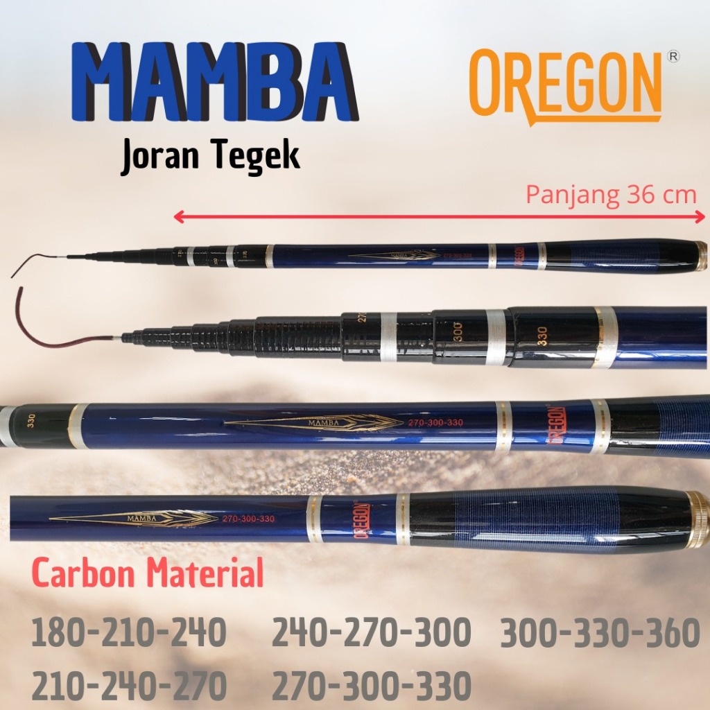 Joran Tegek Pancing Ros Pendek Oregon Mamba Zoom Pole