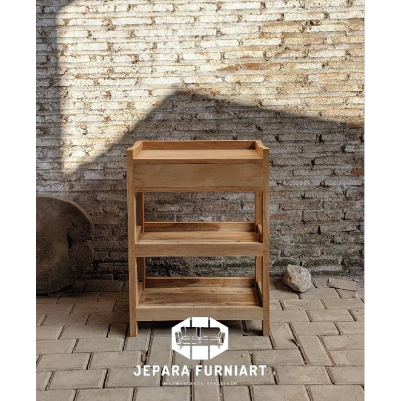 Rak Serbaguna Susun 3 Tingkat Kayu Jati TPK
