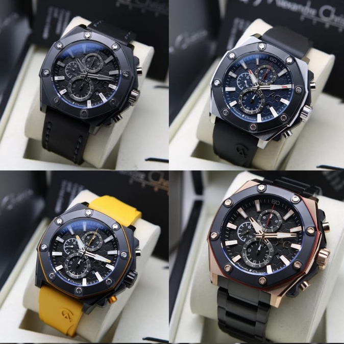 ORIGINAL Jam Tangan Pria Cowok Alexandre Chritie AC 9601 / 9601 Collection Garansi 1 Tahun Rantai St