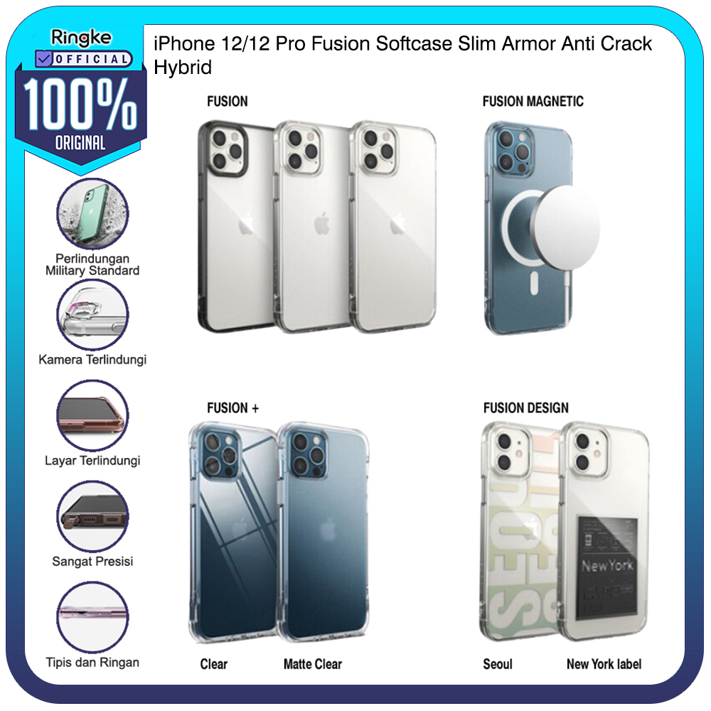 Ringke iPhone 12 mini / 12 / 12Pro /12 Pro Max Fusion Softcase Anti Crack Military Hyrbrid