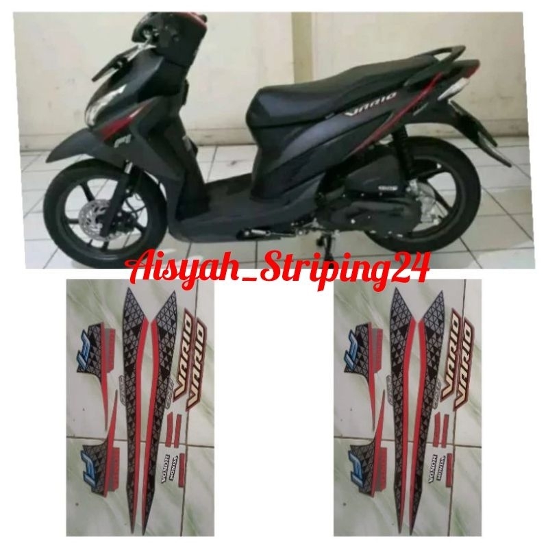 stiker striping honda vario 110 2016 dark grey