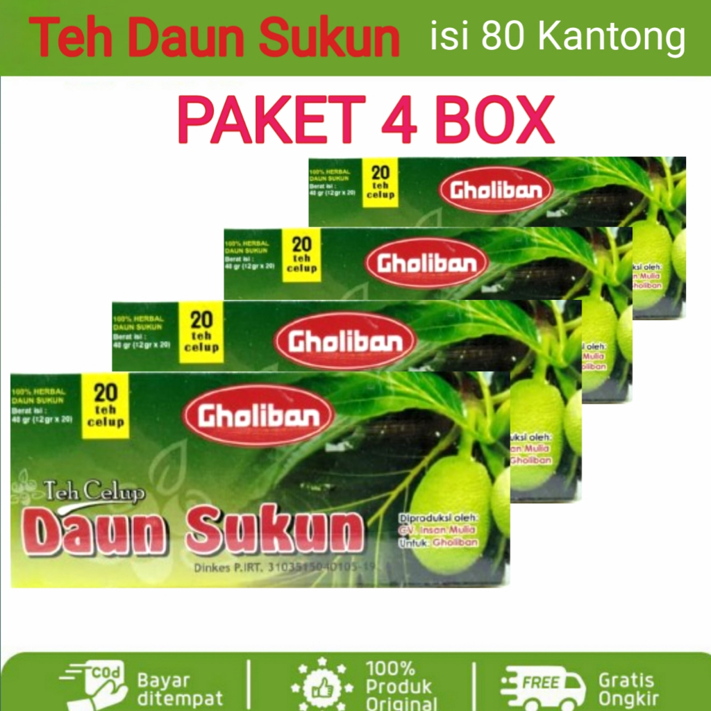 

[ PAKET 4 BOX ] Teh Celup Daun Sukun Gholiban