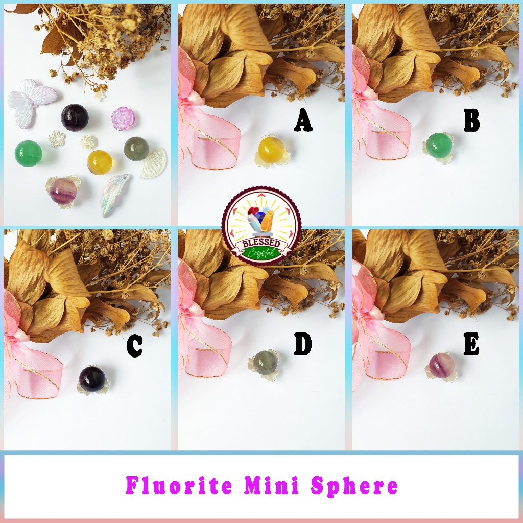 Fluorite Mini Sphere Natural Crystal Batuan Alam