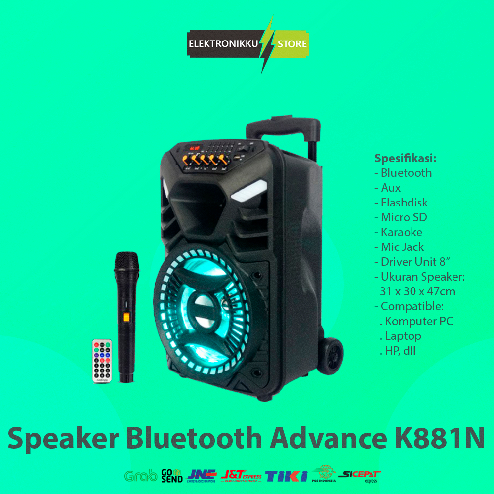 Speaker Advance K881N Bluetooth Aktif Komputer PC Laptop HP Karaoke TV