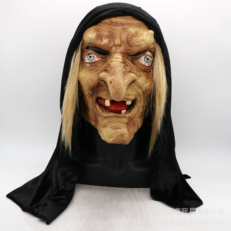 Topeng Cosplay Halloween Topeng Nenek Sihir Latex Mask