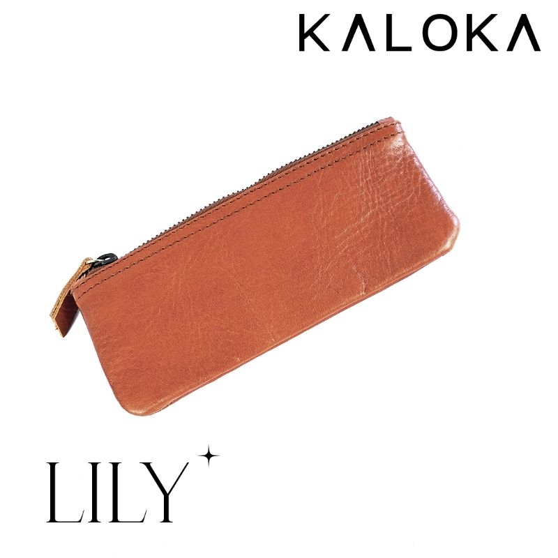 

LILY LEATHER PENCIL CASE by KALOKA LEATHER | KOTAK PENSIL KULIT ASLI PREMIUM PULL UP | TEMPAT PENSIL KULIT ASLI CRAZY HORSE