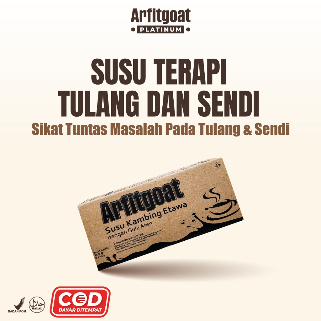 

ARFITGOAT Premium Susu Kambing Etawa dengan Gula Aren Atasi Masalah Nyeri sendi & Pegal Linu