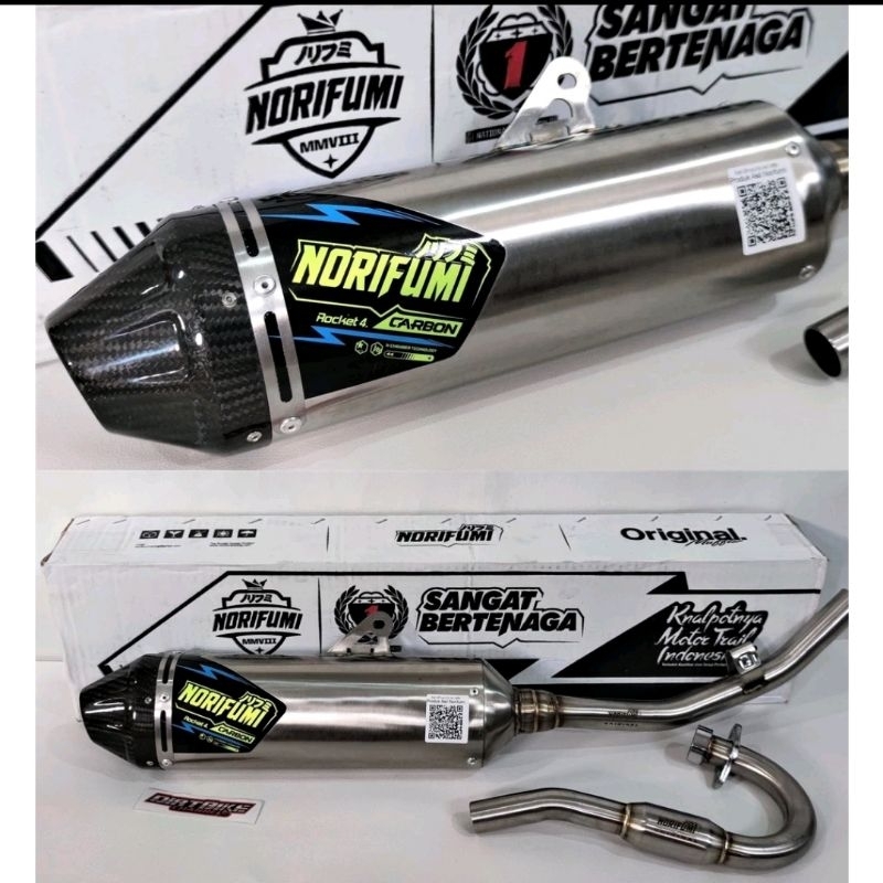 Knalpot norifumi rocket 4 carbon PNP KLX D-TRACKER CRF WR knalpot klx knalpot crf knalpot wr