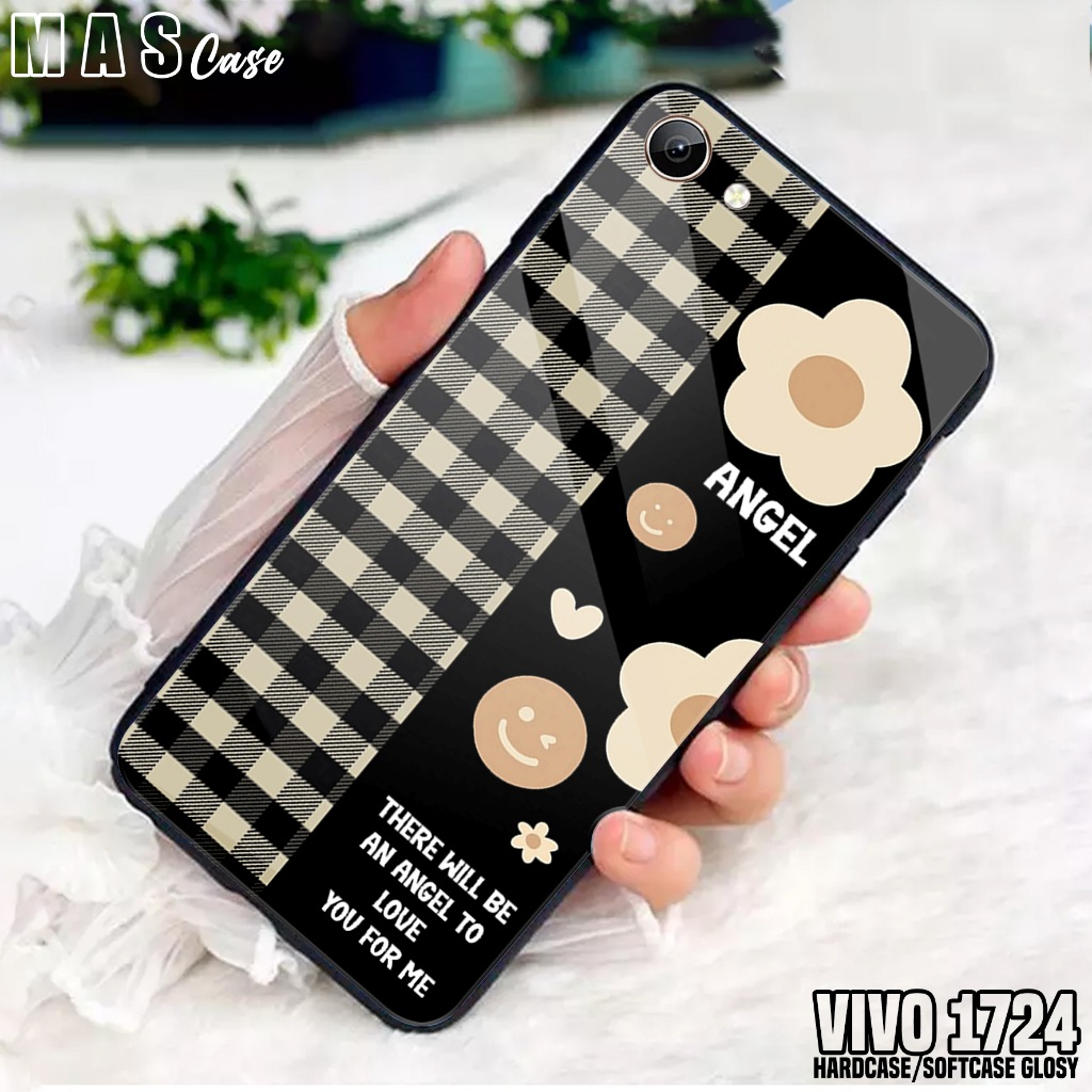 Case VIVO 1724 - Casing Hp VIVO 1724 ( BUNGA ) Silikon Hp VIVO 1724 - Softcase Glass Kaca - Kondom H