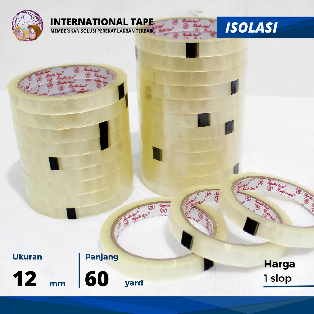 

ISOLASI BODHI TAPE" 12/24mm x 60 yard TAPE "SLOP