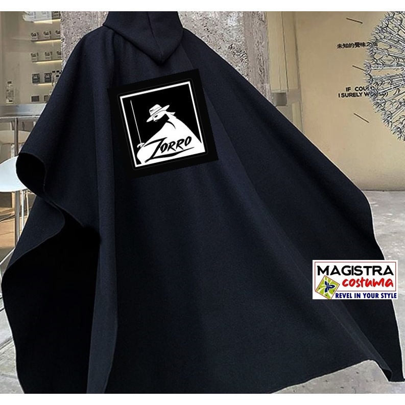 Jubah Panjang Hoodie Kostum   ZORRO | Premium Hitam Hoodie Pria Wanita Dewasa  Avenger Spiderman Bat