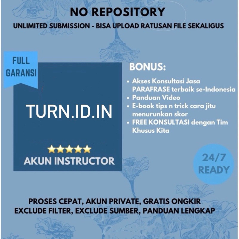 GARANSI Akun Cek Plagiat Instructor Instruktur Unlimited Submission