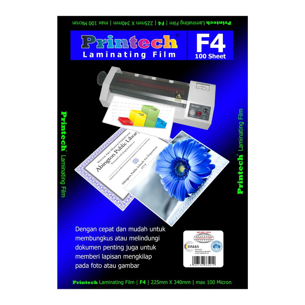 

Best terlaris PRINTECH Laminating Film Pouch Plastik Laminating F4 63 YQ6